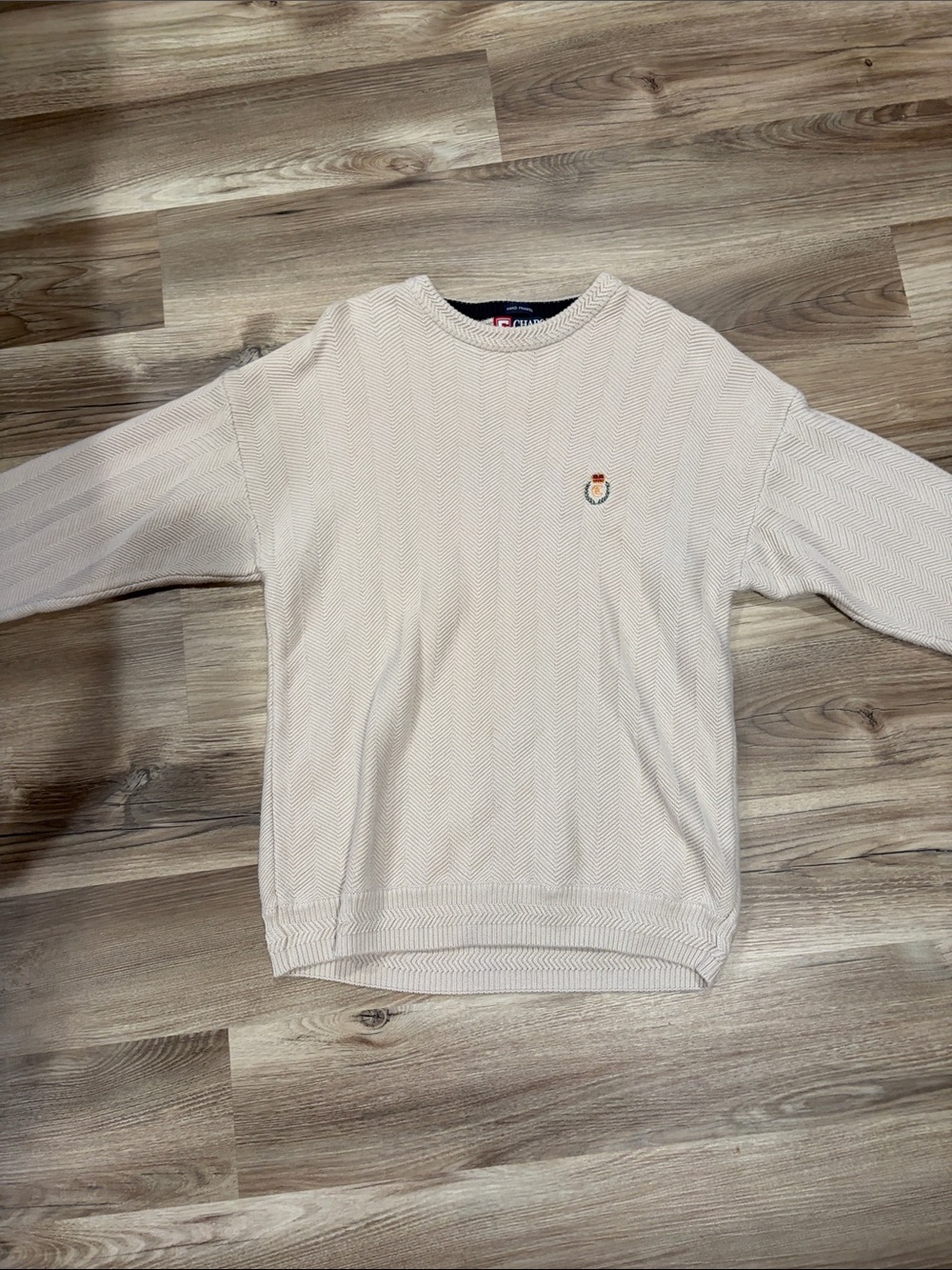 Ralph Lauren Cream Crewneck Sweater with Crest